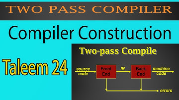 Two Pass Compiler in Compiler Construction | What is Front End -- Back end compiler By Taleem 24