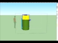 Animation of a simple telescoping biogas digester