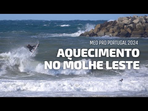 Os melhores surfistas do mundo treinam no Molhe Leste, novo palco do MEO Pro Portugal 2024 #WSL