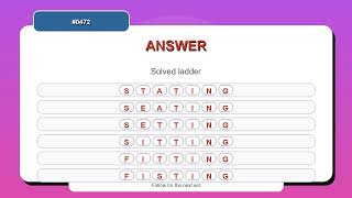 Word Ladder Challenge #0472 | 10 Word Ladder Practice Puzzles screenshot 3