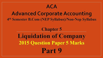 ACA 4th Sem B.COM(NEP Syllabus) Liquidation of Company - 2015 Question Paper 5 Marks By Srinath Sir