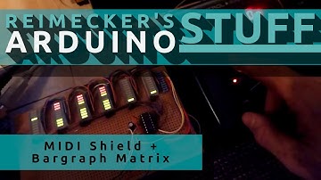 MIDI Shield + bargraph Matrix // 3rd test receive NRPN  // Video 3