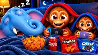 We Had a SECRET SLEEPOVER Without ELEPHANT Knowing! (I Am Monkey VR)