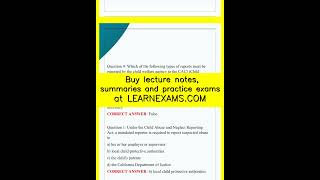California Child Abuse Mandated Reporting Test General Training Questions and Answers video