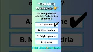 Cell Mcq #biology #class 9 #facts #gk #Suicidal bag of cell#class 9 mcq biology