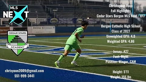 Christopher Yoon U17 Fall Highlights (CSA Bergen U17 - MLS Next)
