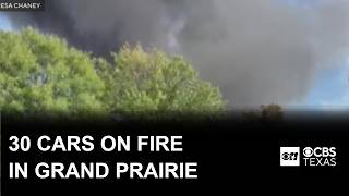 At least 30 cars on fire in Grand Prairie