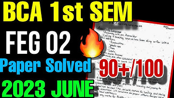 Feg 02🔥 90+ Score Strategy💪😠 | Bca 1st Semester English