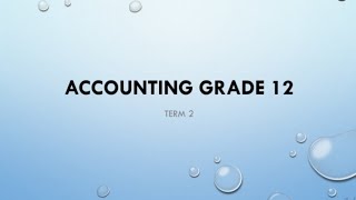 GRADE 12 ACCOUNTING: INVENTORY INTERNAL CONTROL