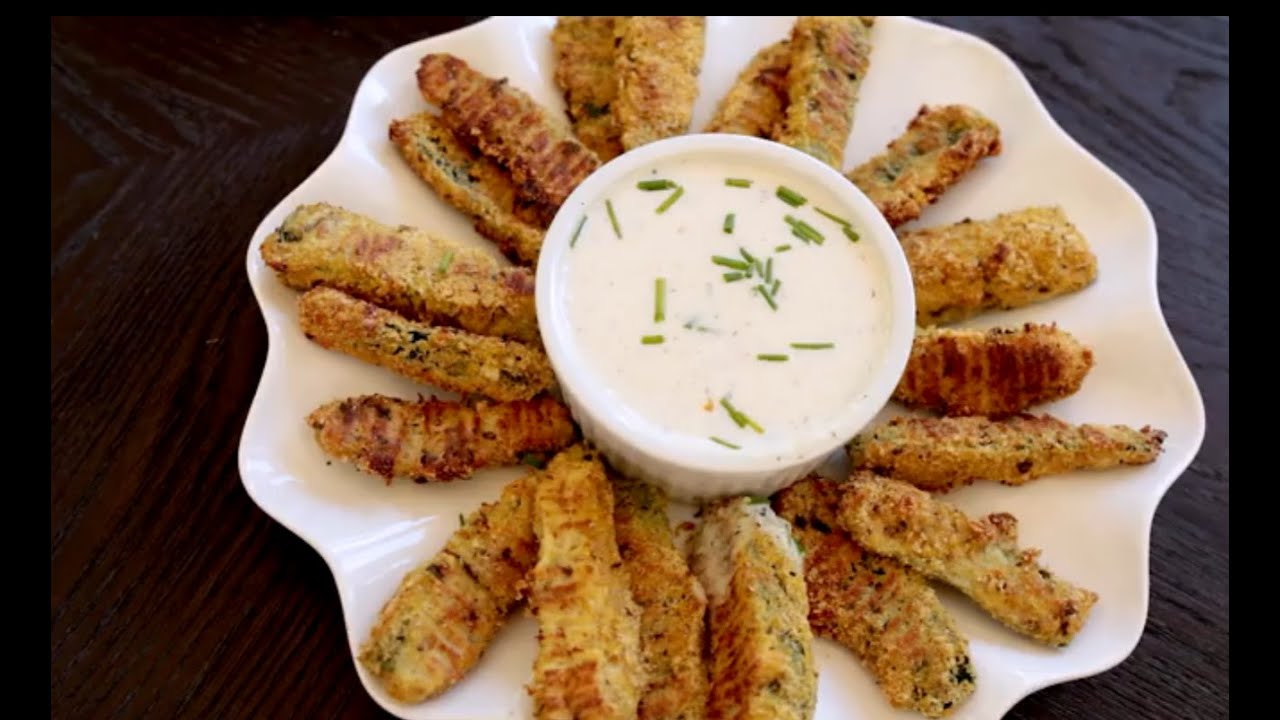 BEST Baked Zucchini Sticks and Dairy Free Ranch YouTube