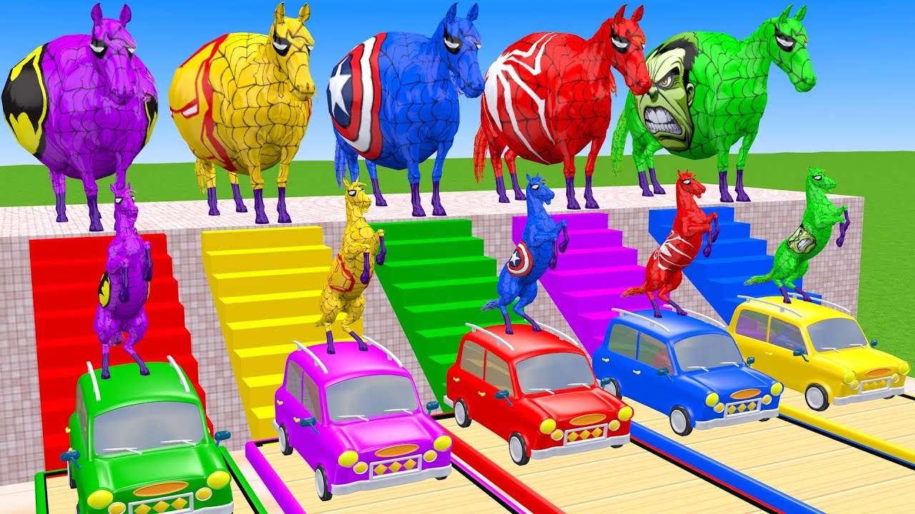 Long Slide Game With Cow Elephant Gorilla Hippopotamus Tiger - 3d Animal Game - Funny 3d Animals #16