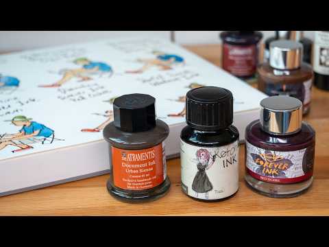 Brown waterproof sketching inks compared