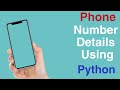 How to Find Phone Number Details Using Python Code | Phone Number Detail | Python Code |