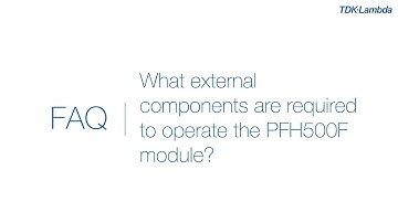 What external components are required to operate the PFH500F 500W AC-DC Power Module
