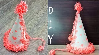 How to make Birthday Party Hat - DIY paper hat - DIY Paper Cap