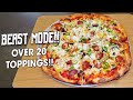 Undefeated 7lb Beast Mode Pizza Challenge w/ 21 Toppings!!