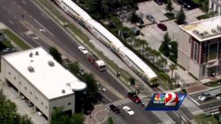 Raw video: SunRail train collides with car in Maitland