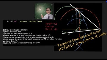 Construction of Tangents to a circle from an external point WITHOUT using centre of circle.