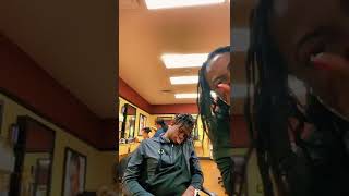 Mans Dentures Comes Out As He Falls Asleep While Getting His Hair Done - 1333486
