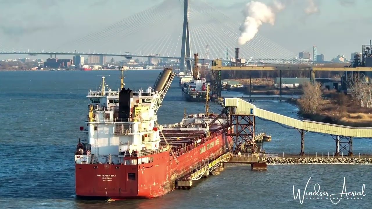 CSL WHITEFISH BAY AT THE WINDSOR SALT MINE ADDRESSING ROAD SALT SHORTAGE WINTER OF 2025 2026