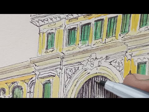 Нарисовал первую лимитированную серию открыток, 'Pink church. Saigon by Osoff'.