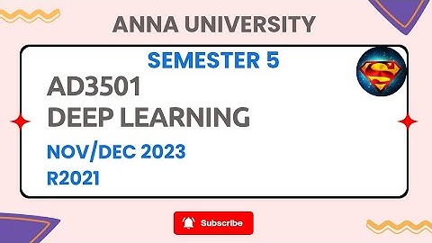 AD3501 Deep Learning Nov/Dec 2023
