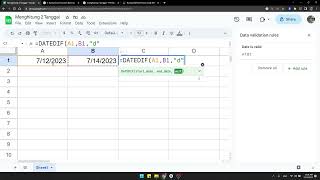#2 Cara menghitung jumlah hari dalam 2 Rentang Tanggal di Google Sheet