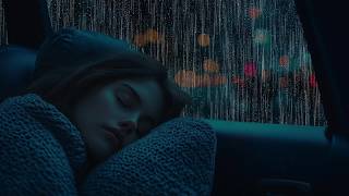 Powerful Rain on Cozy Car During Dark Night to Beat Insomnia and Anxiety