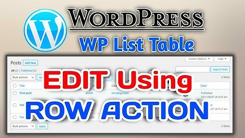 How to Edit Data using Row Action in WP List Table on WordPress Part-2 | Zeeshan Web
