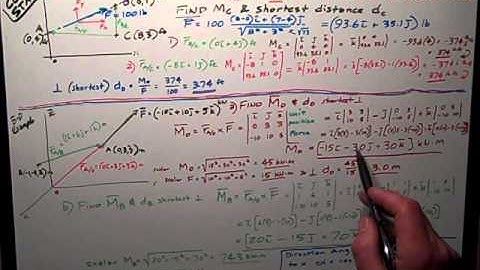 Moments by Cross Product Examples 2 D & 3 D