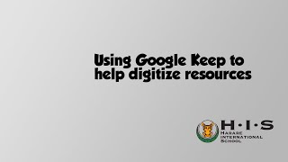 Digitizing resources with Google Keep