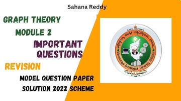Module 2 Graph theory. |Important questions|model question paper solutions|Revision #vtu #vtunotes