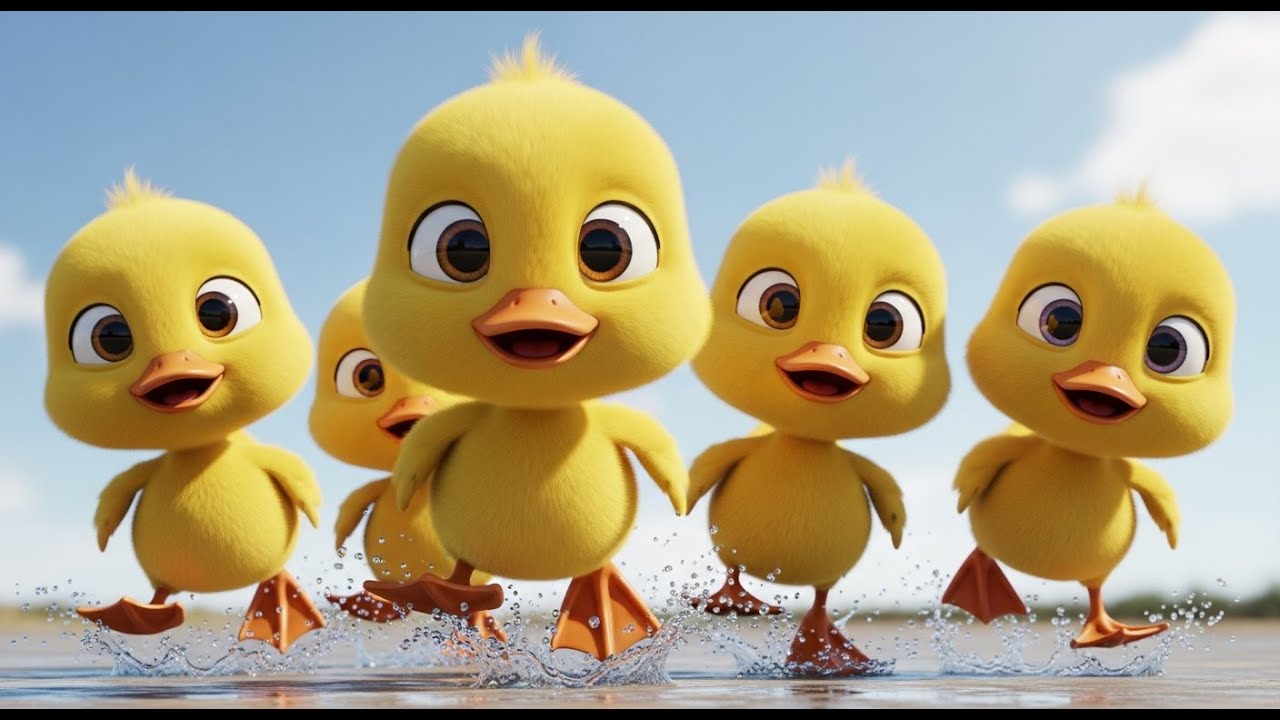 Five Little Ducks Animated in 3D | Fun Learning Song for Children