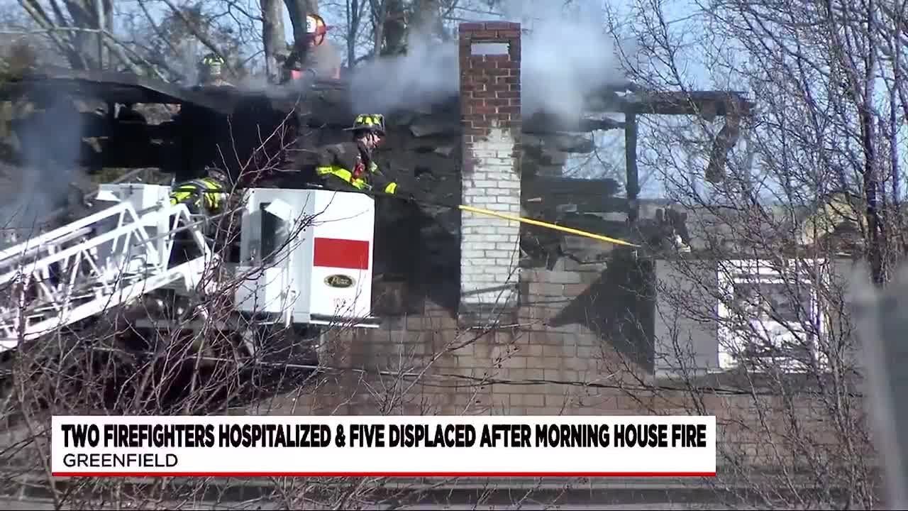 2 firefighters recovering after Greenfield house fire - YouTube