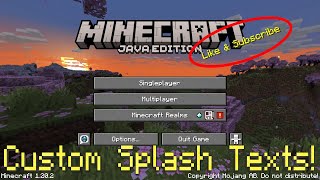 How To Make Custom Splash Texts In Minecraft 1.20+ (Tutorial)