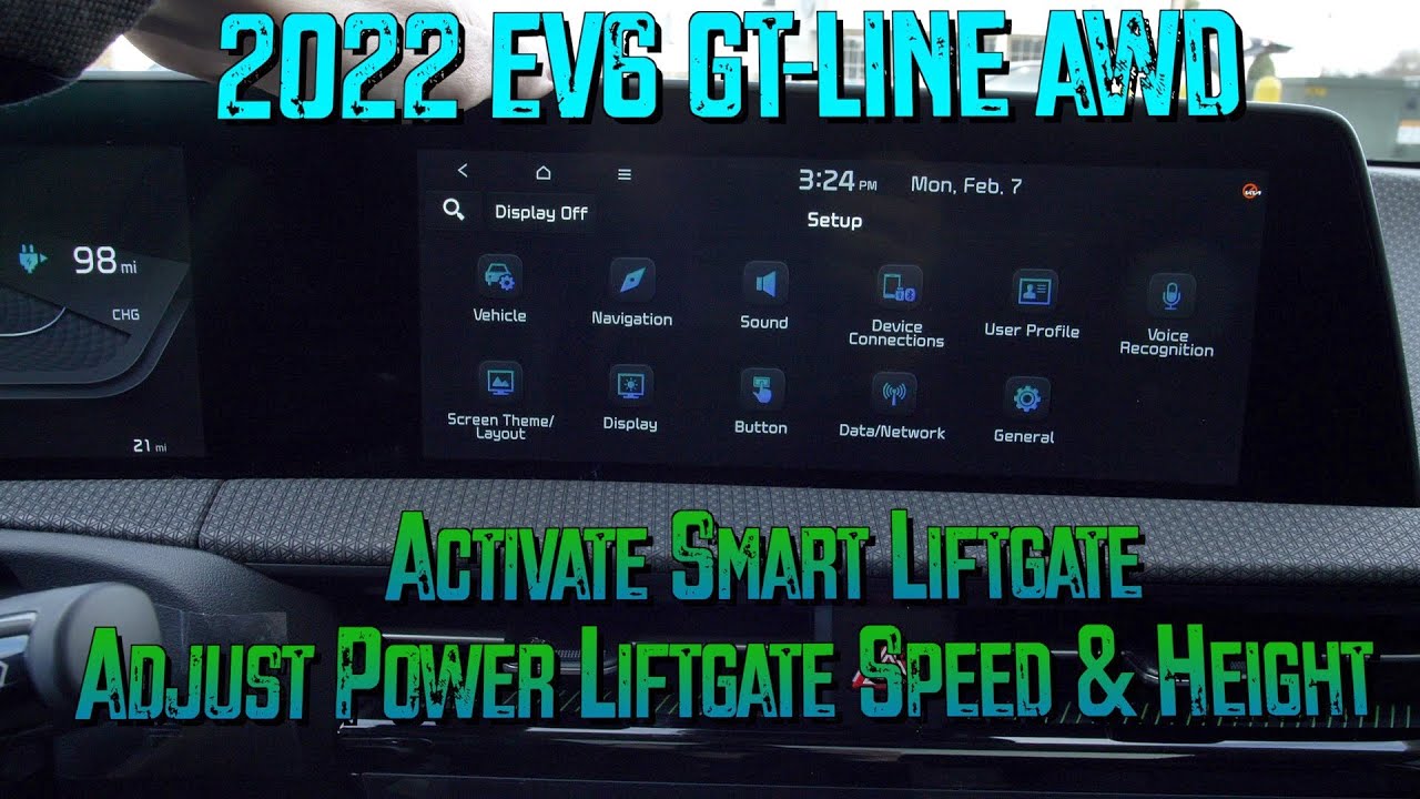 2022 Kia EV6 GTLineAdjust Liftgate Speed & Height/Activate Smart Liftgate YouTube