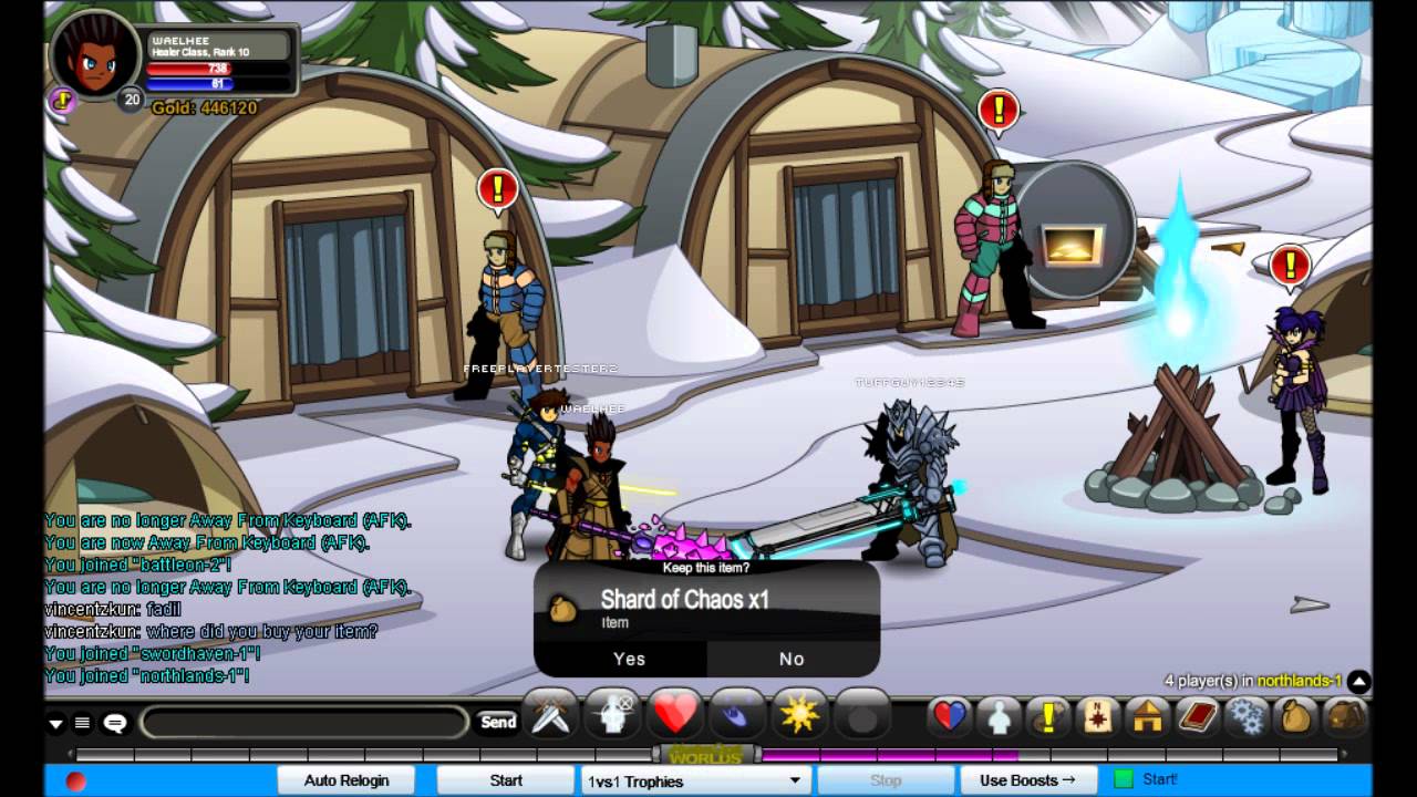 adventureQuest Exp hack le bot 2012