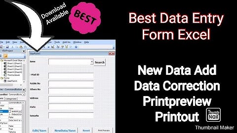 Create Data Entry Form with Printpreview and Print out using excel UserForm || Excel vba Trick