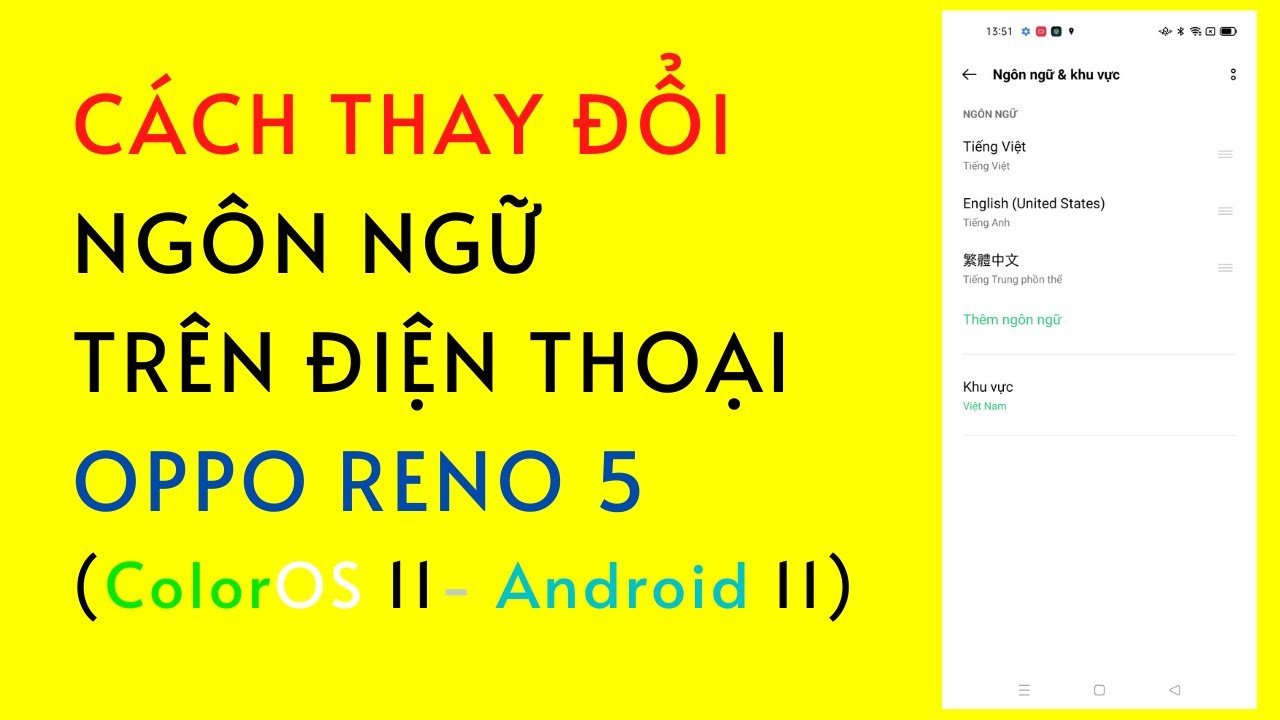Cách Thay Đổi Ngôn Ngữ Trên Điện Thoại OPPO Reno 5... - youtube