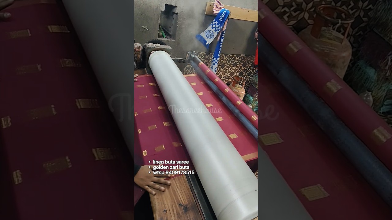 Linen buta saree 