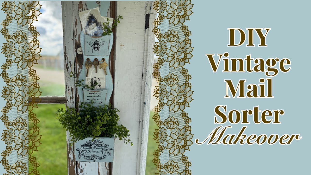 DIY Vintage Mail Sorter Makeover | Upcycled Thrift Flip with Paint, Transfers & Greenery