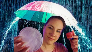 Thunderstorm + ASMR Getting You Ready for Bed⚡️🥱🌧️ #(Whisper, Face Touching, Hair Brushing) #asmr