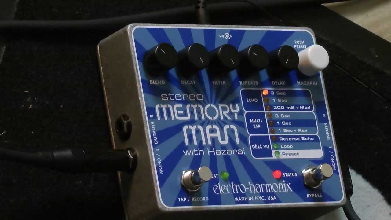 audio test #13 - Electro Harmonix - stereo MEMORY MAN with Hazarai