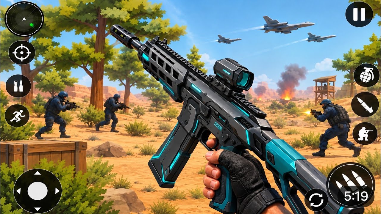 Commandis Gameplay Commando Shooting Gun Strike - Banduk Wala Game - Android GamePlay ...