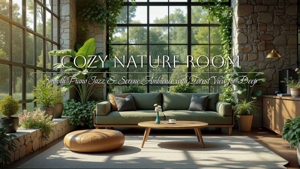 Curated visual reference: Gallery Detail: Cozy Glasshouse Lounge Relaxing Piano Jazz Morning Nature Ambience