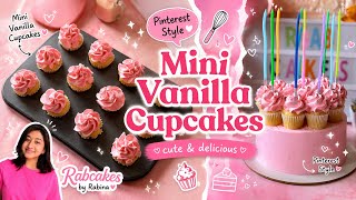 Mini Vanilla Cupcakes | Vanilla Cupcakes | Pinterest Style cupcakes | Mini Cupcakes | Eggless recipe