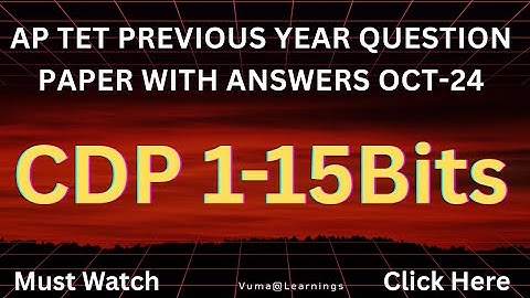 AP TET Previous year question paper with Explanation Oct-24 |AP TET 2025| AP TET Model paper 