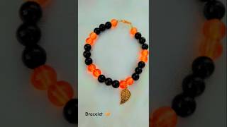 Golden Leaf Designer Bracelet in Black & Orange Beads #shorts #shortsfeed #viral #bracelet