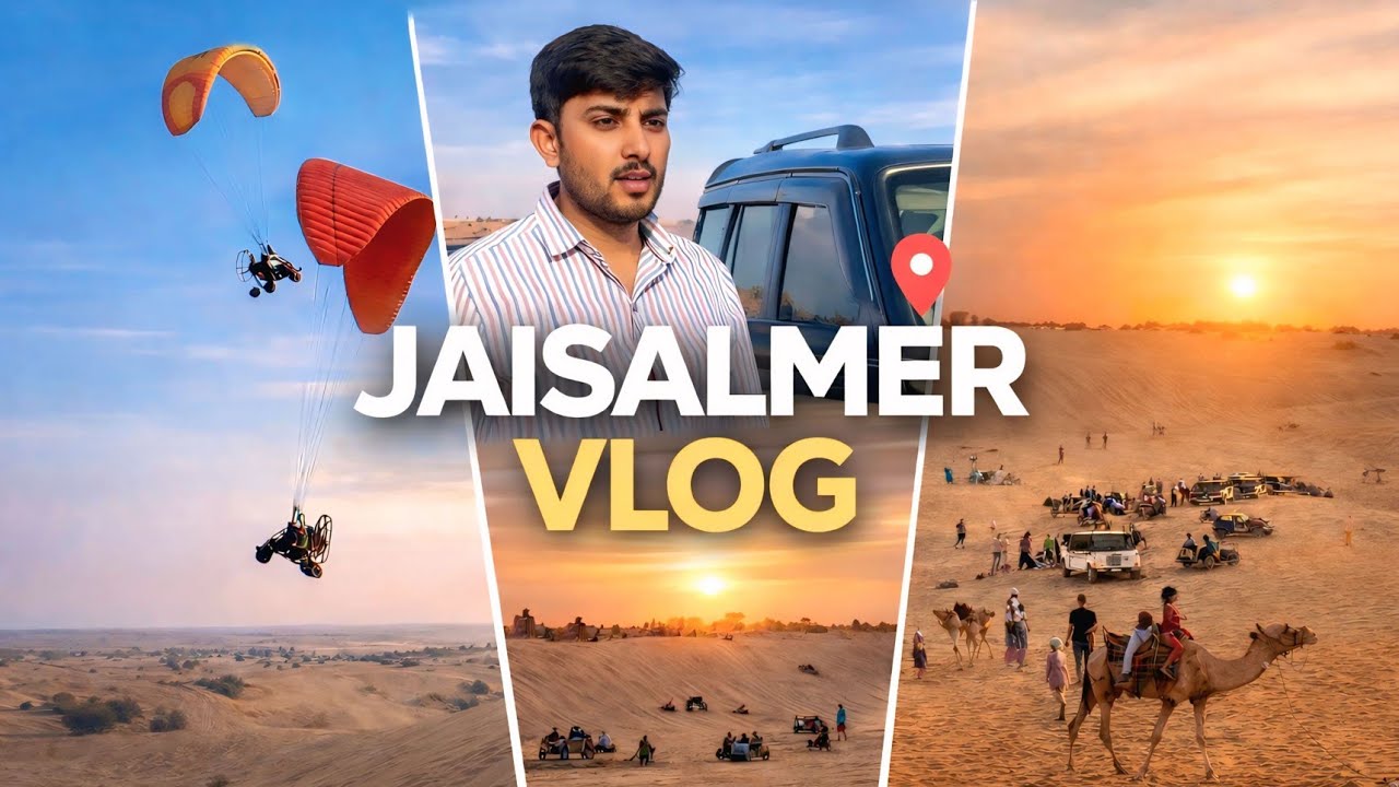 Jaisalmer Trip Vlog | Sam Desert Safari 🏜️ | Sunset Point 🌅 | Paragliding Adventure 🪂
