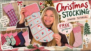The Cutest DIY Christmas Stocking 🎄FREE Sewing Pattern Update